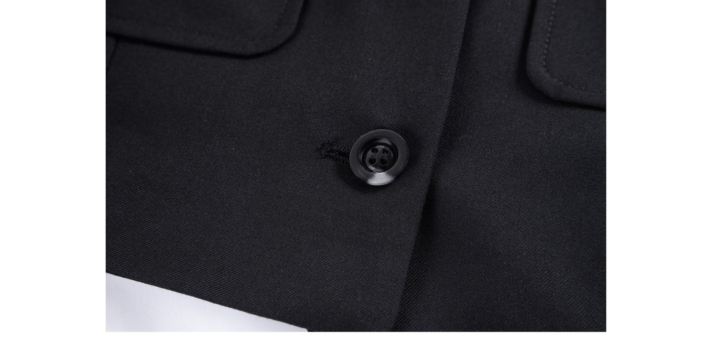 Peter Pan Collar Structured Cropped Jacket