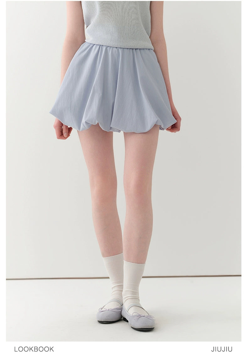 Elastic-Waist Bubble Skirt In Three Colors