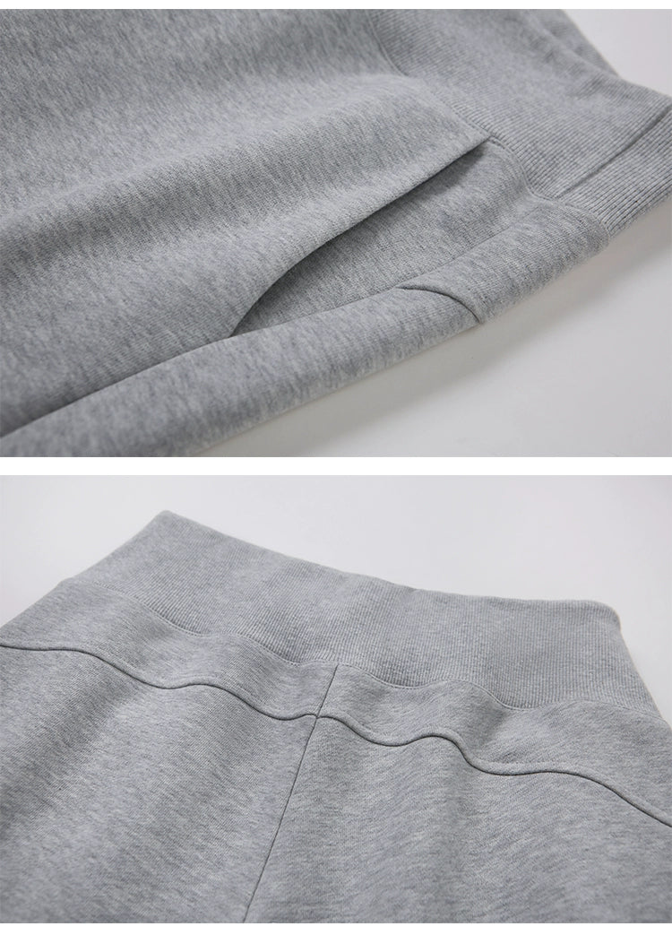 Mitten Pocket Hoodie With Removable Fur / Flared Pants