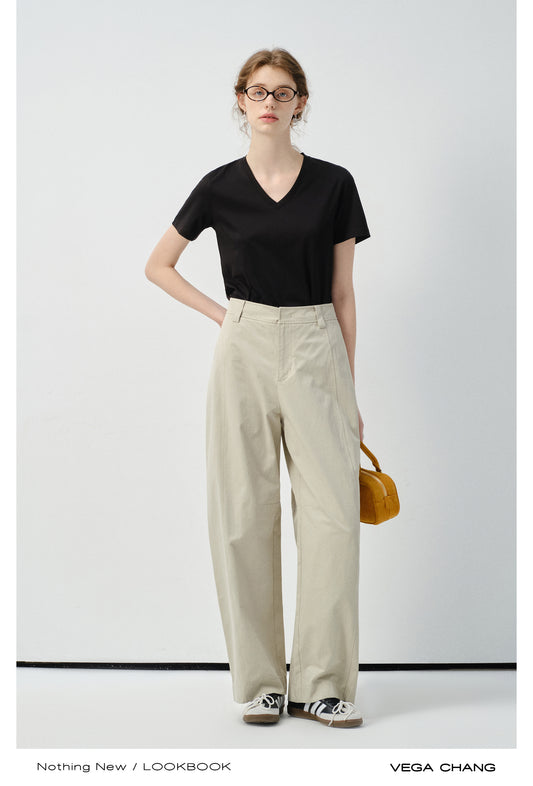 Flattering Relaxed Fit Cotton Pants
