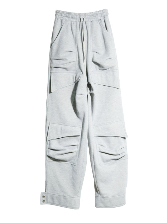 Versatile 3D Gathered Pocket Sweatpants