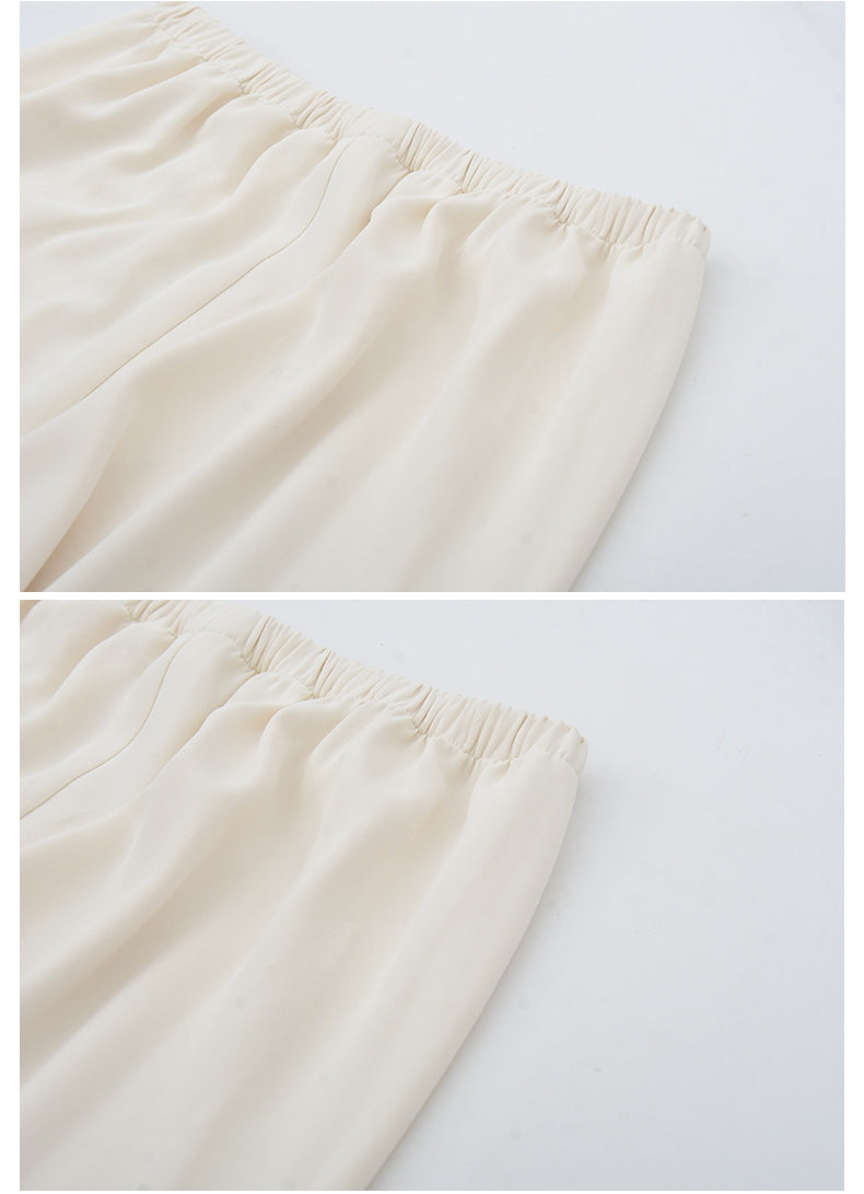 Lightweight Airy Pants With Elastic Waistband