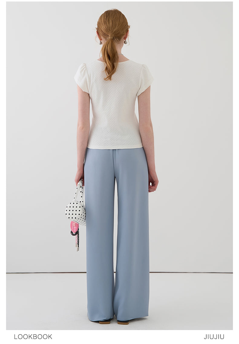 Lightweight Airy Pants With Elastic Waistband