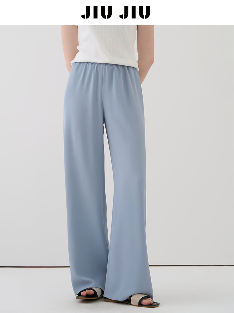 Lightweight Airy Pants With Elastic Waistband