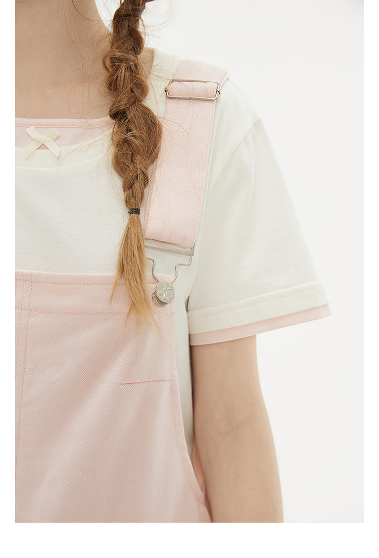 Pleated A-Line Pinafore Mini Dress
