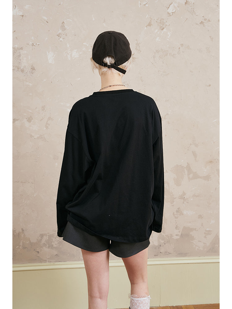 Oversized Flying Swallow Print T-Shirt