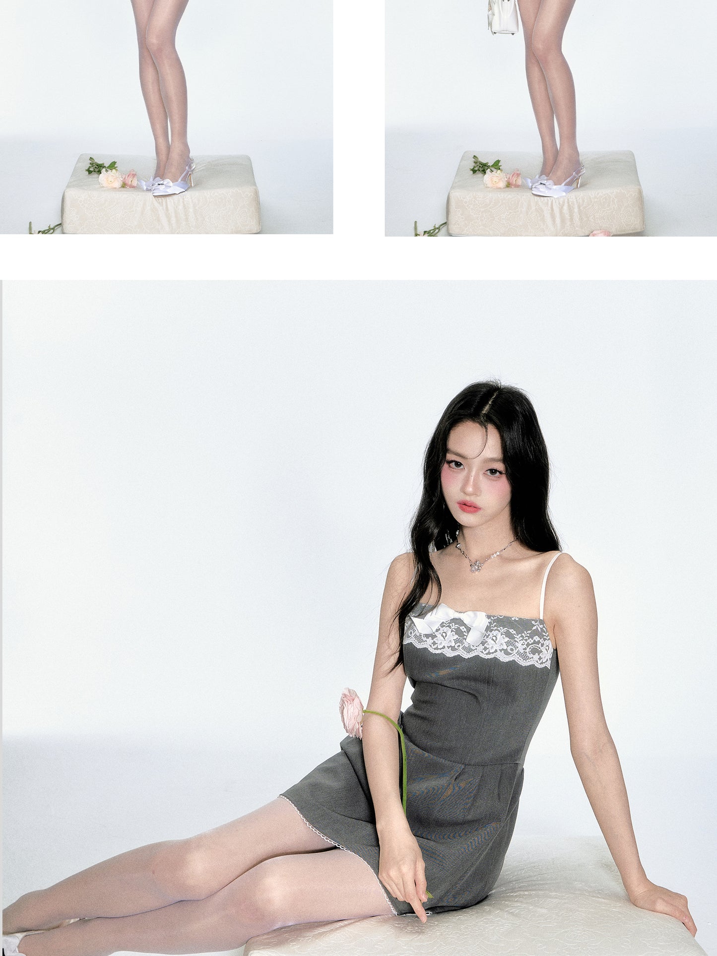 Chic Lace-Trim Mini Cami Dress