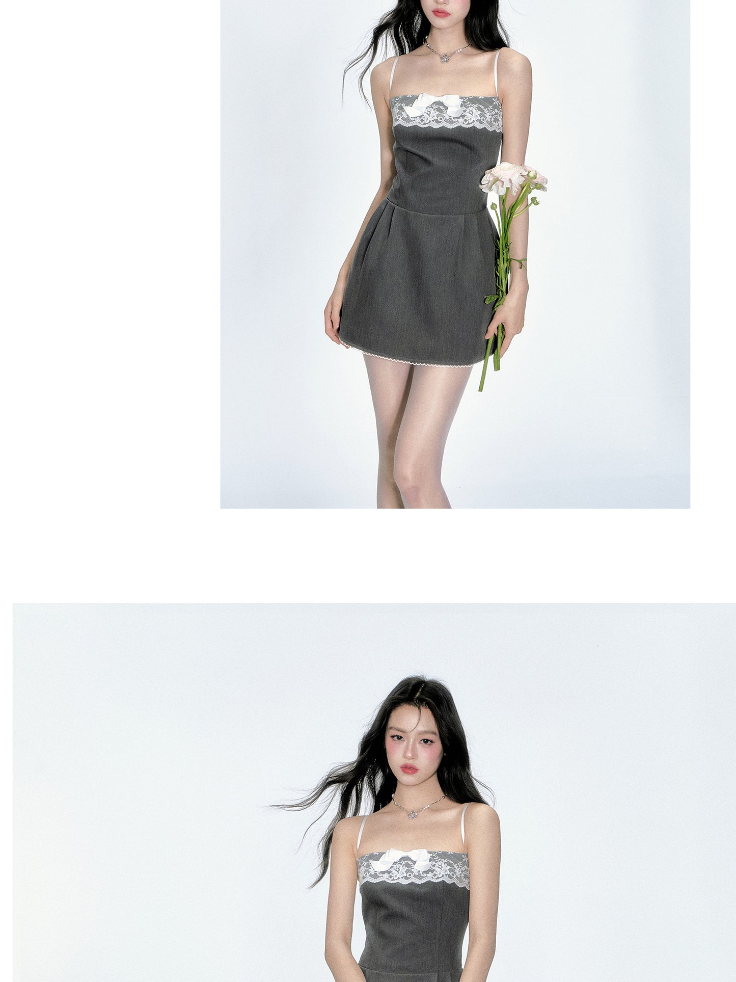 Chic Lace-Trim Mini Cami Dress
