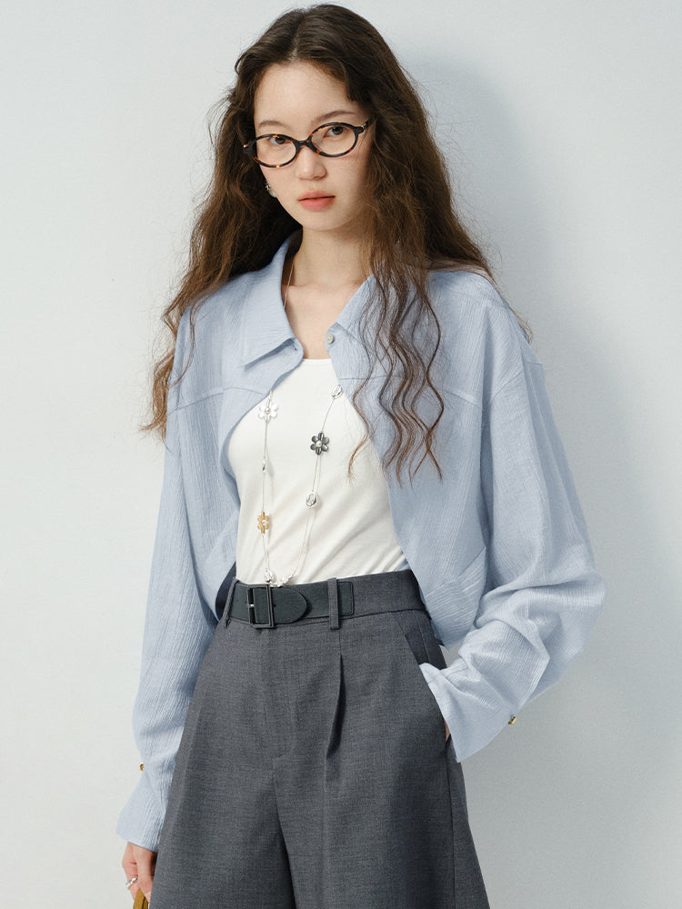 Textured Open-Front Shirt