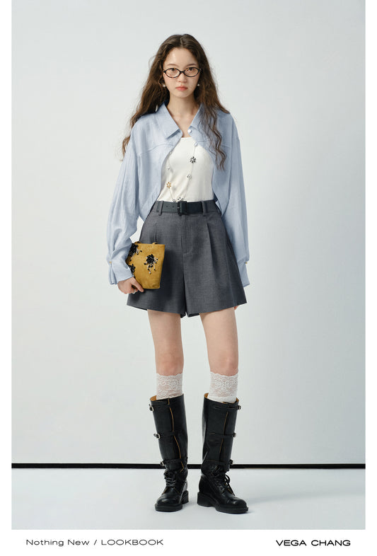 Textured Open-Front Shirt