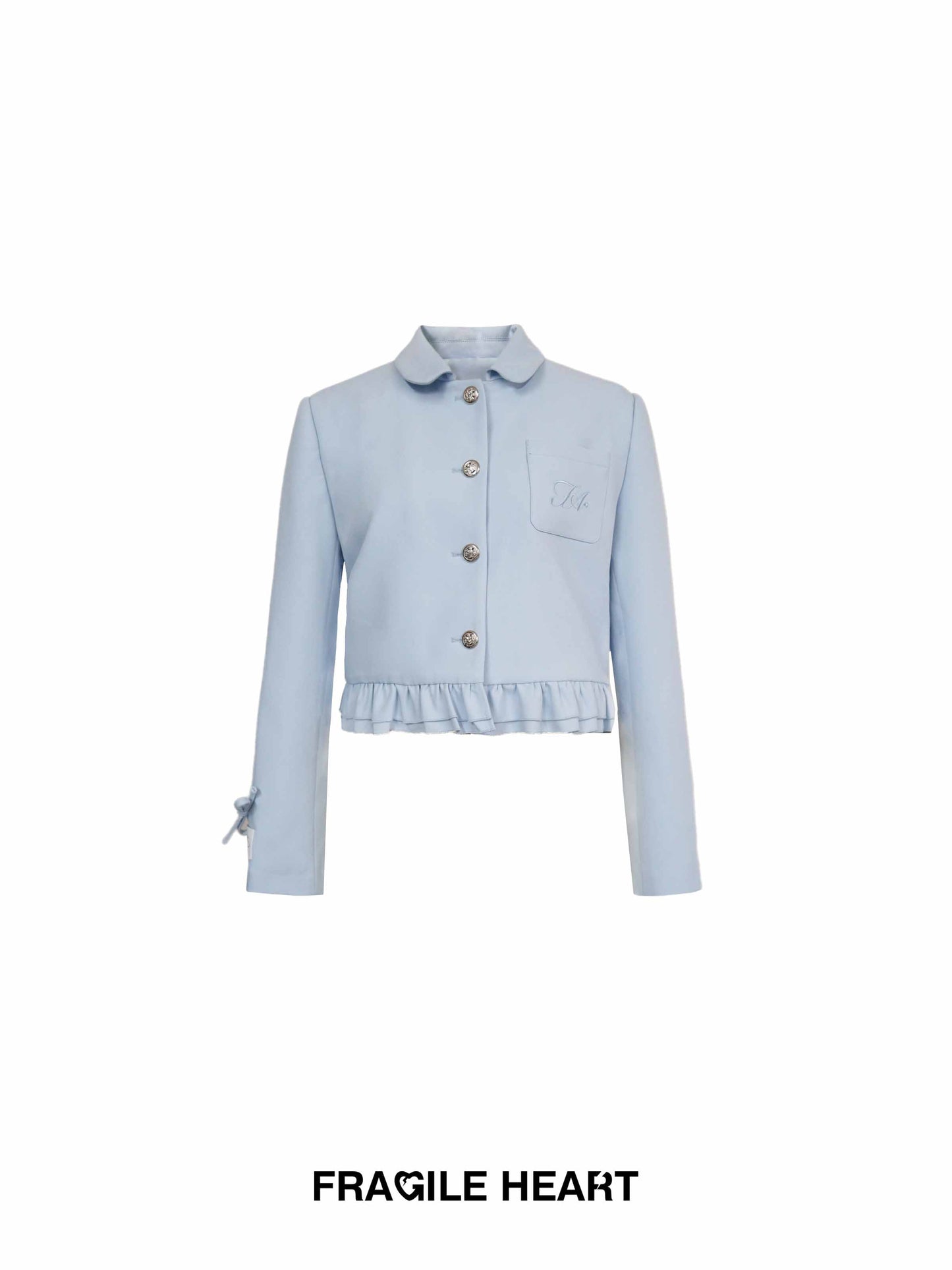 Peter Pan Collar Embroidered Cropped Jacket