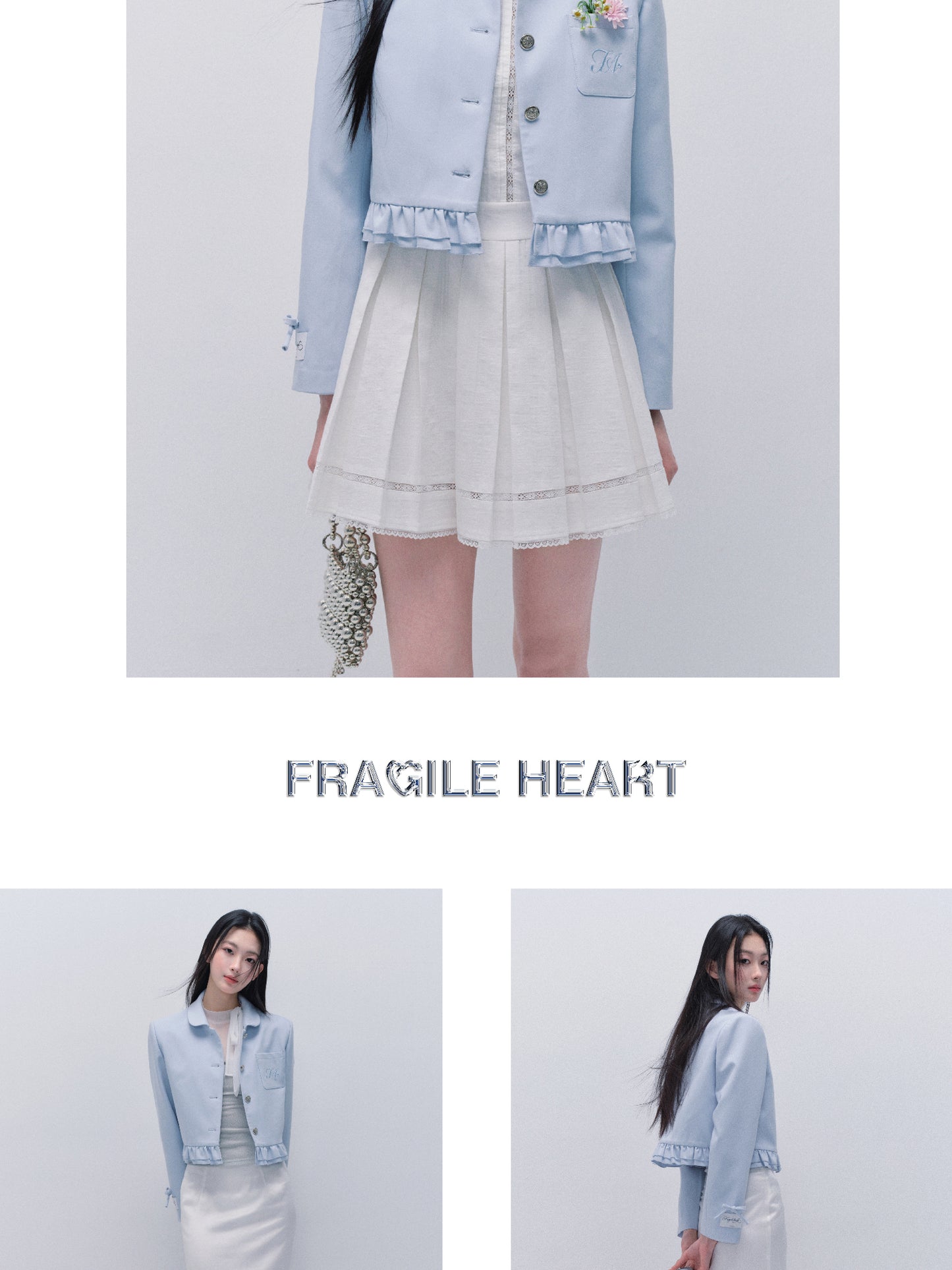 Peter Pan Collar Embroidered Cropped Jacket