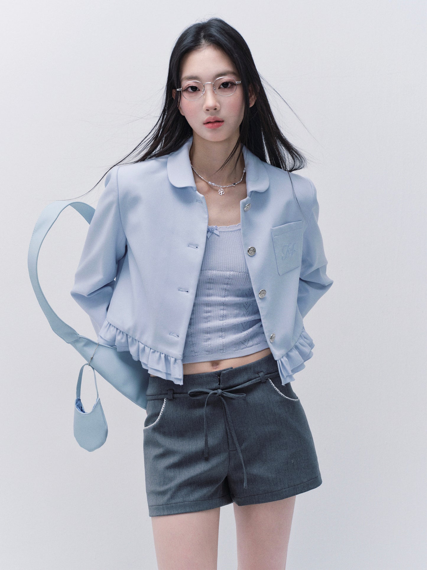 Peter Pan Collar Embroidered Cropped Jacket