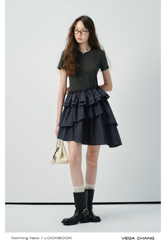 Ruffled Plaid Dress In Two Styles