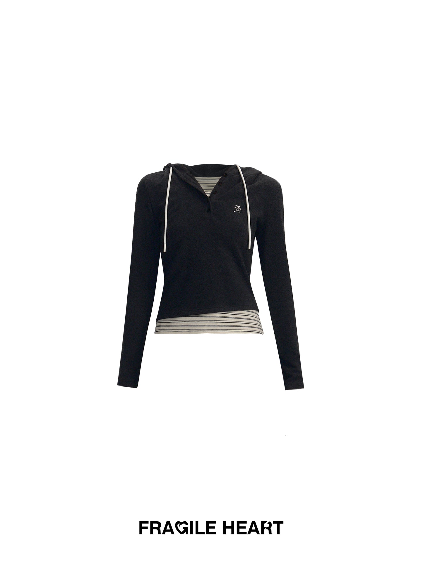 Slim Fit Faux Layered Hooded Top and Pants