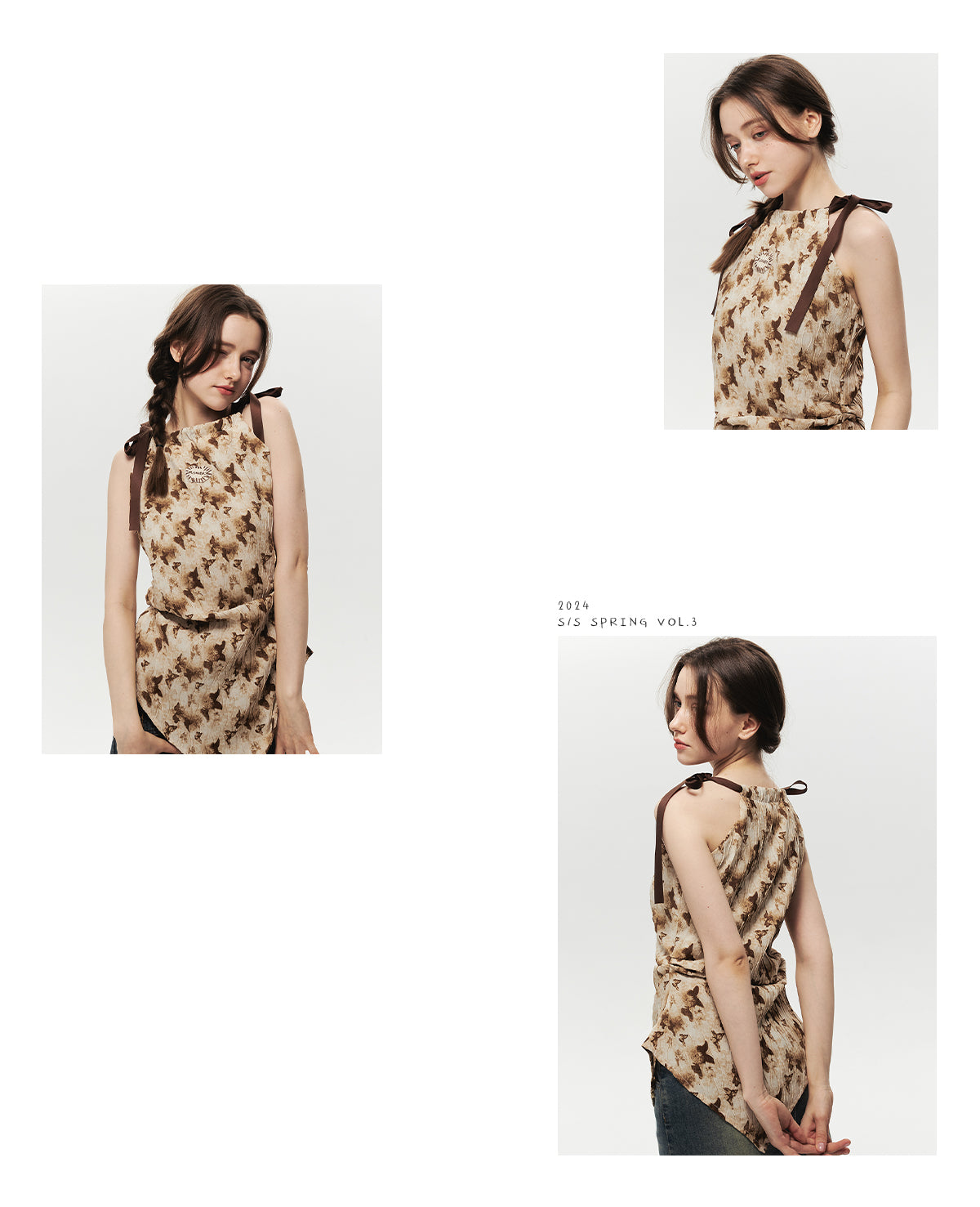 Crinkled Asymmetrical Top With Pointed Hem And Tie Straps