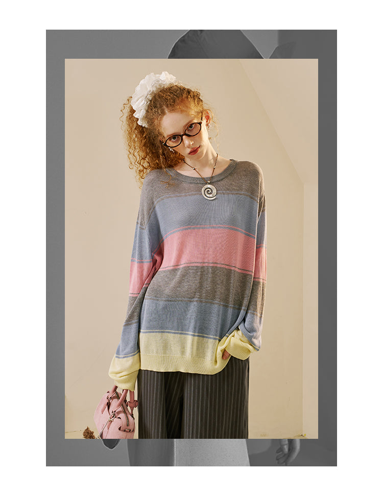 Oversized Multicolor Stripe Knit