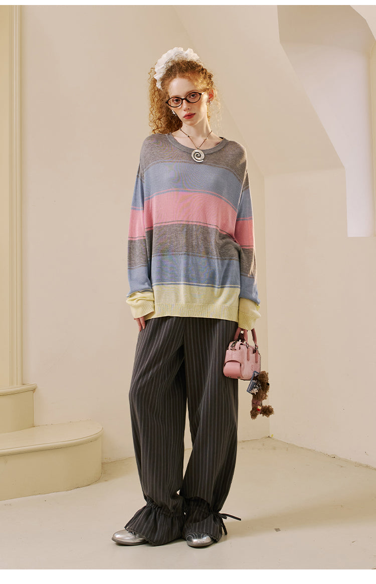 Oversized Multicolor Stripe Knit