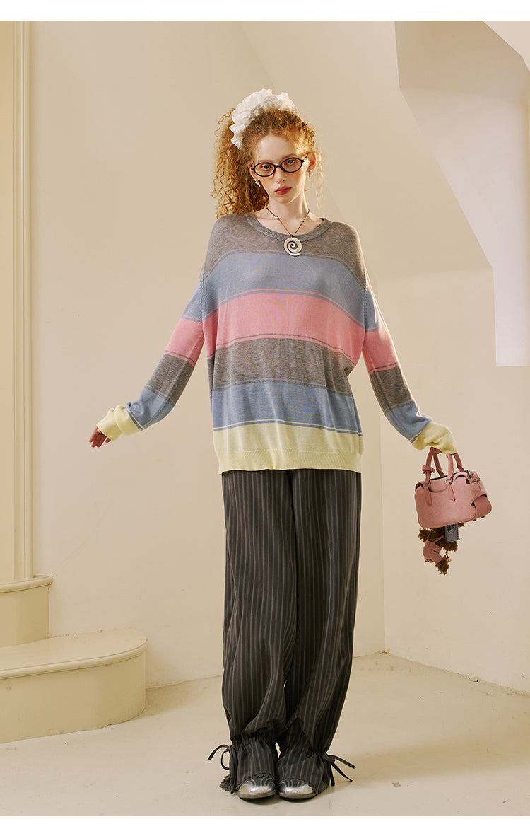 Oversized Multicolor Stripe Knit