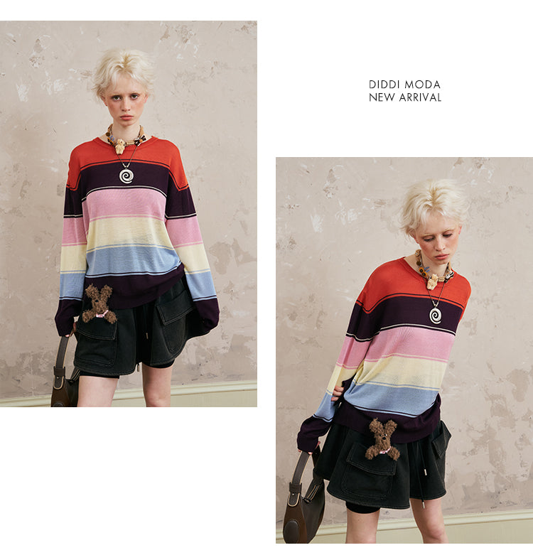Oversized Multicolor Stripe Knit