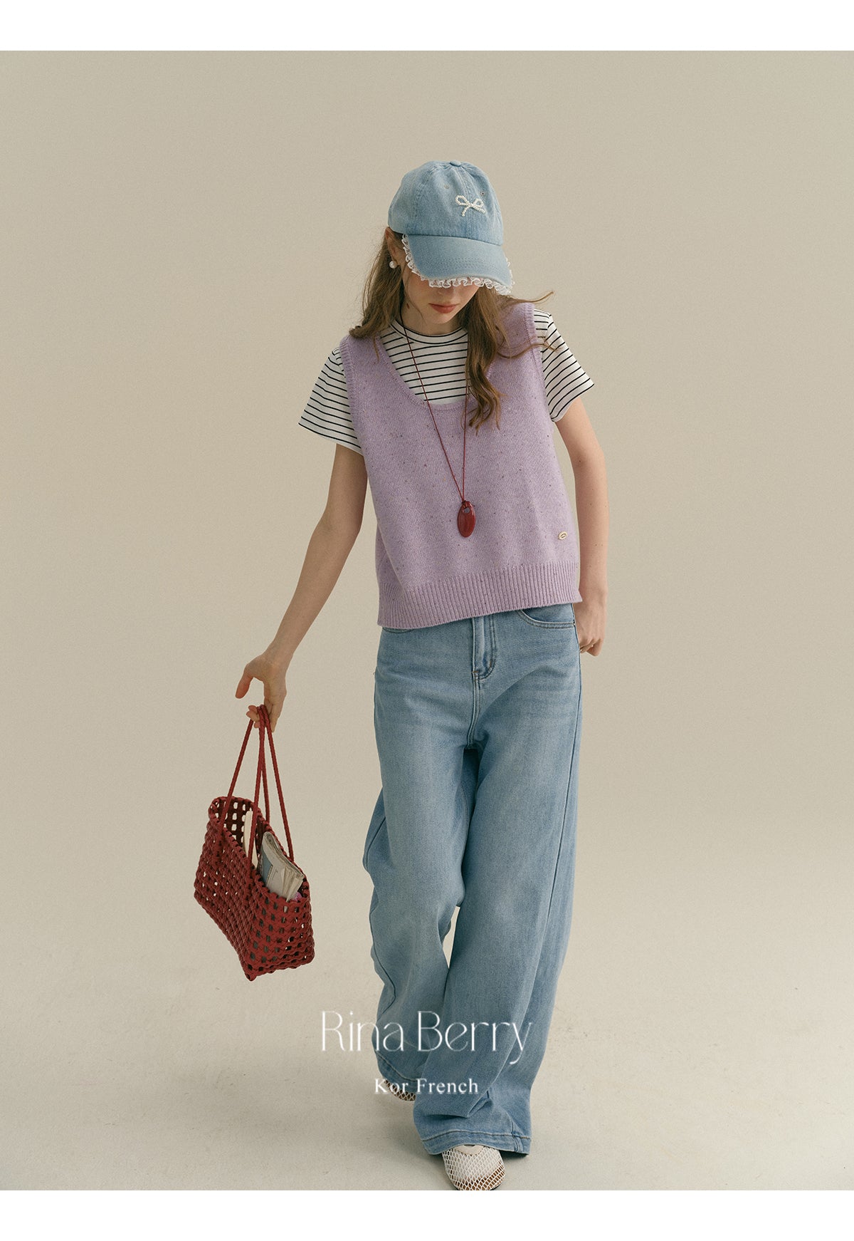 High-Waisted Washed Floor-Length Jeans