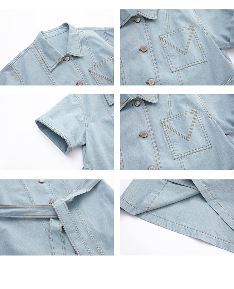 Belted Denim Shirt Dress