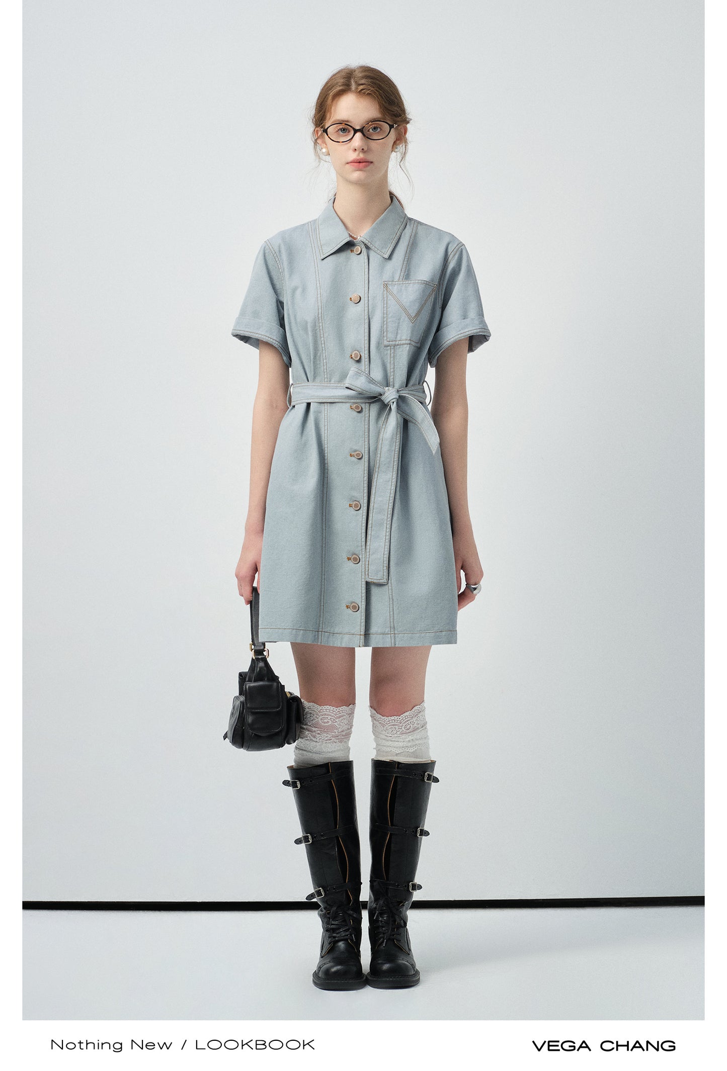 Belted Denim Shirt Dress