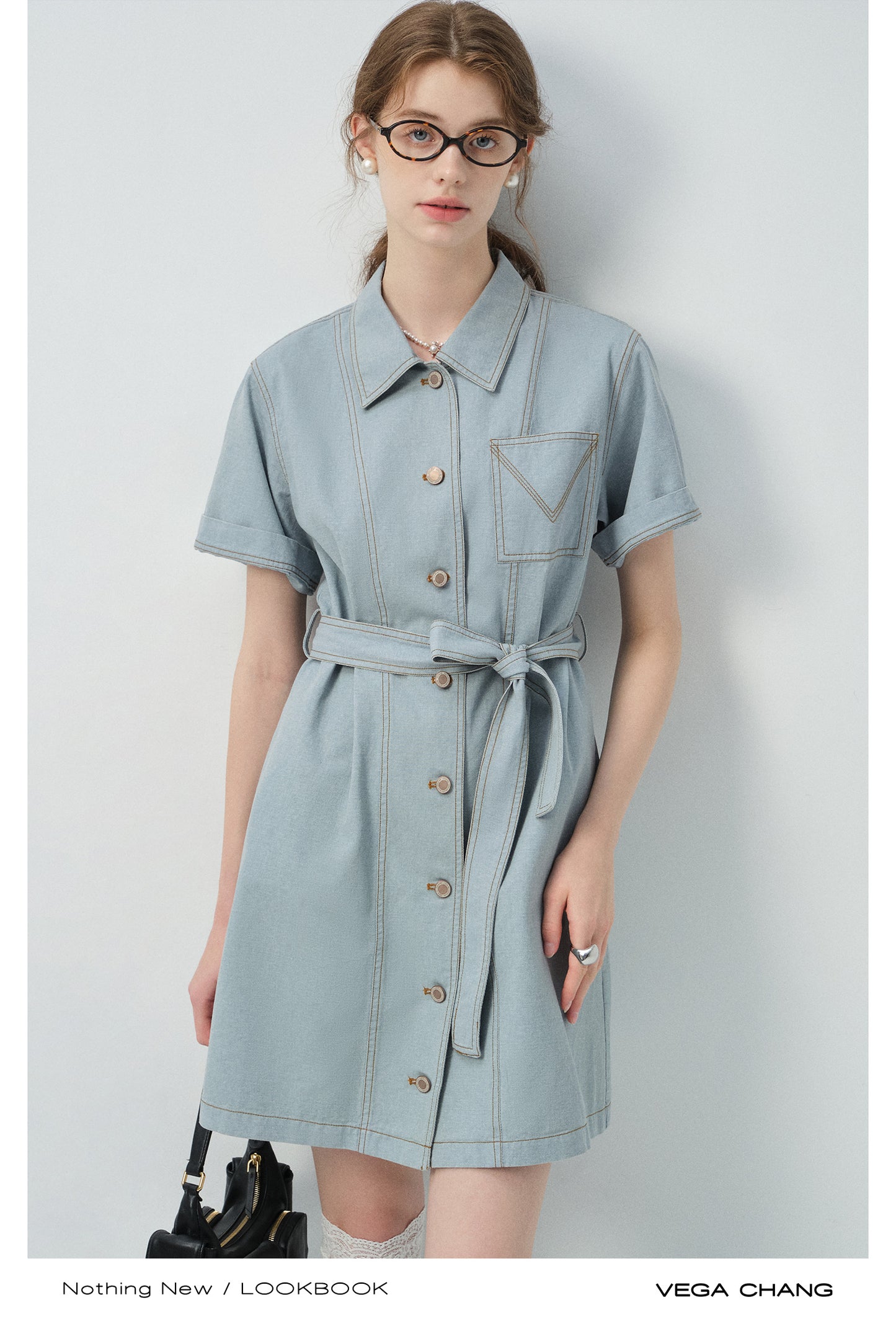Belted Denim Shirt Dress