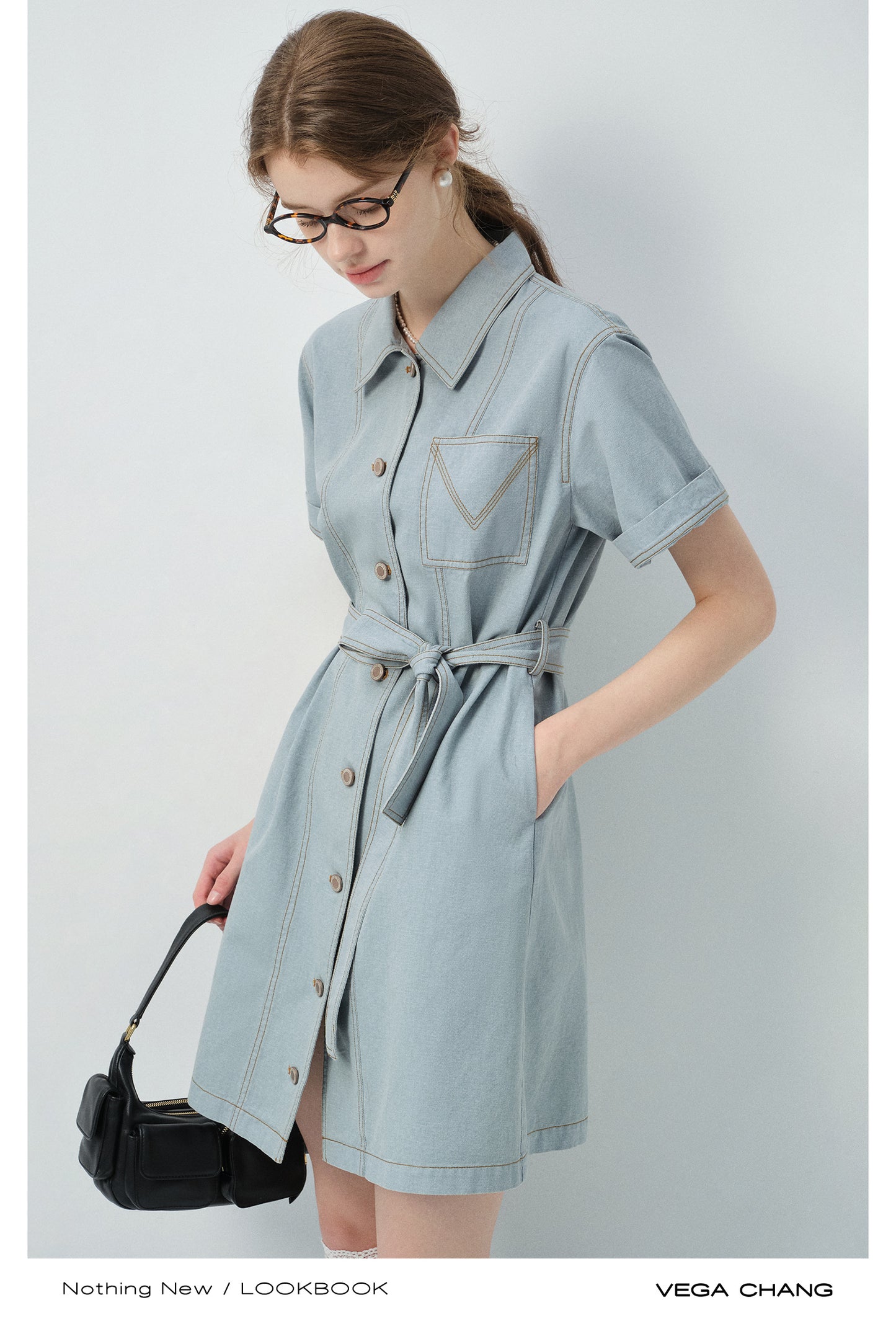 Belted Denim Shirt Dress