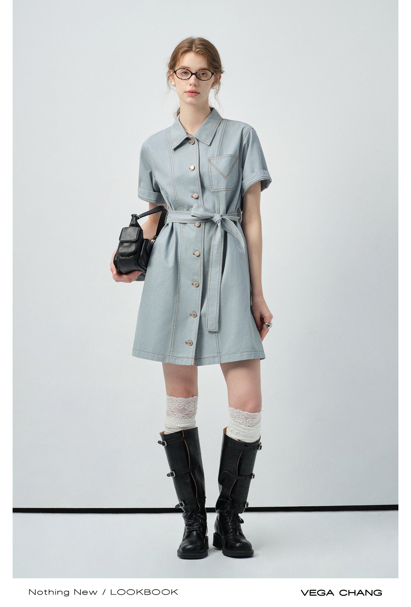Belted Denim Shirt Dress