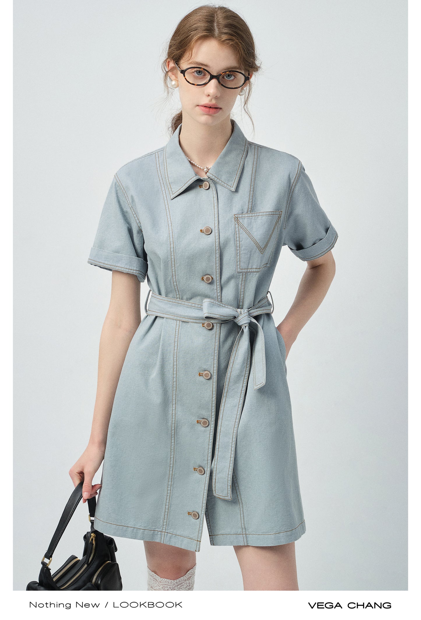 Belted Denim Shirt Dress