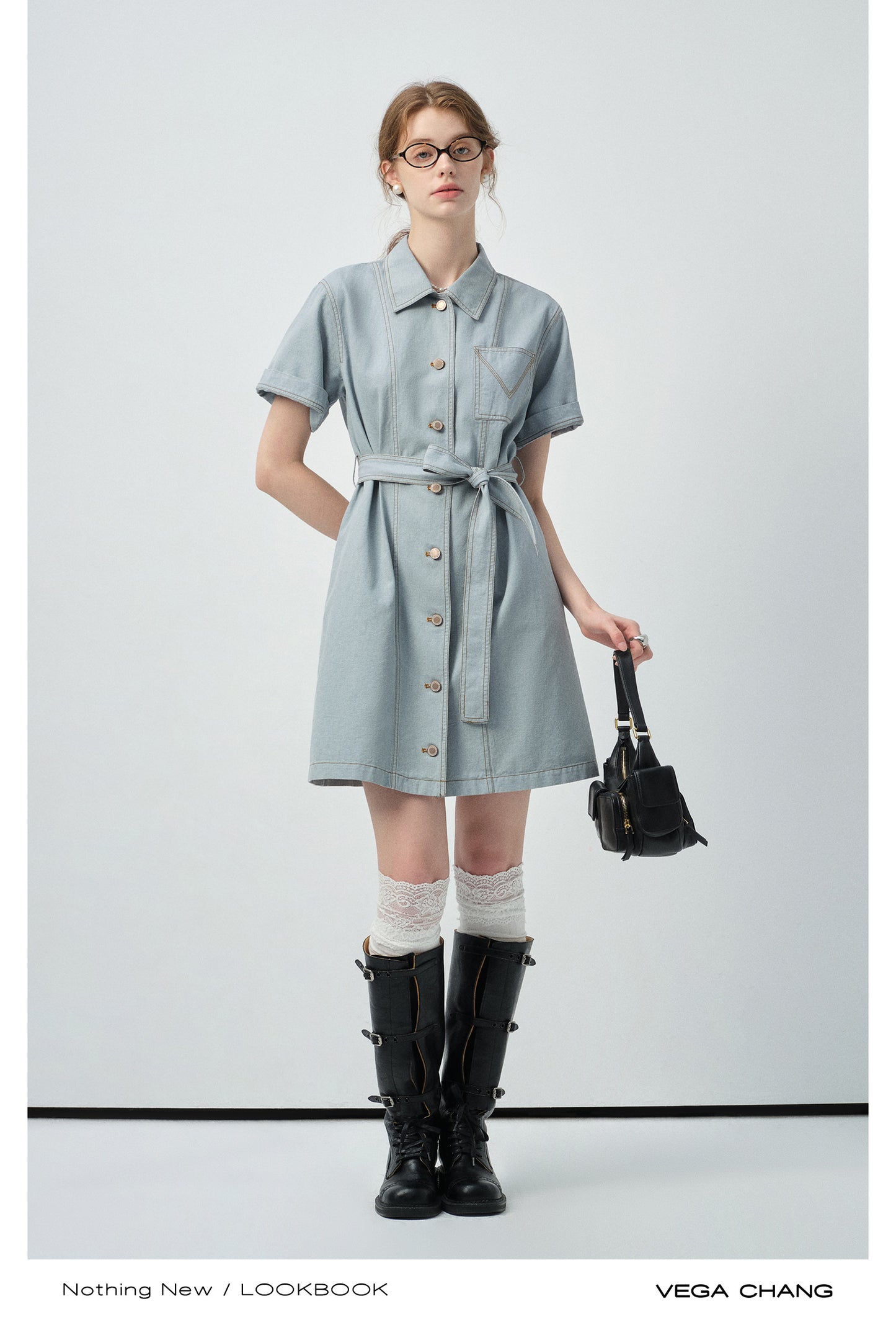 Belted Denim Shirt Dress