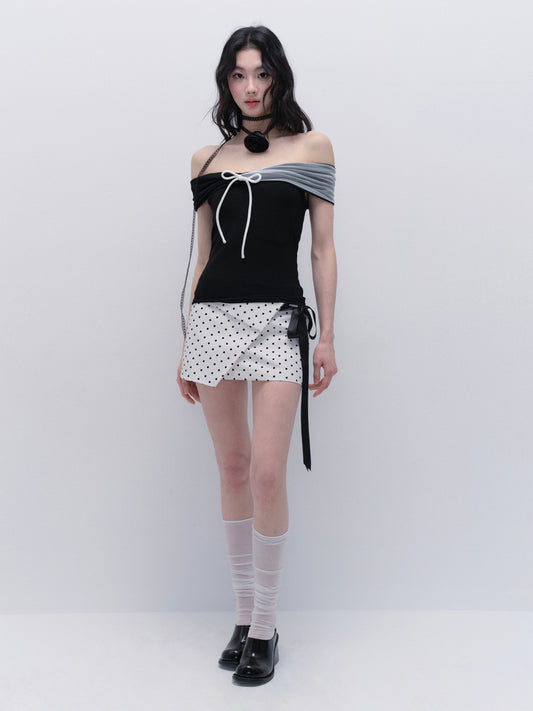 Asymmetric Off-Shoulder Top With Sleeve Options