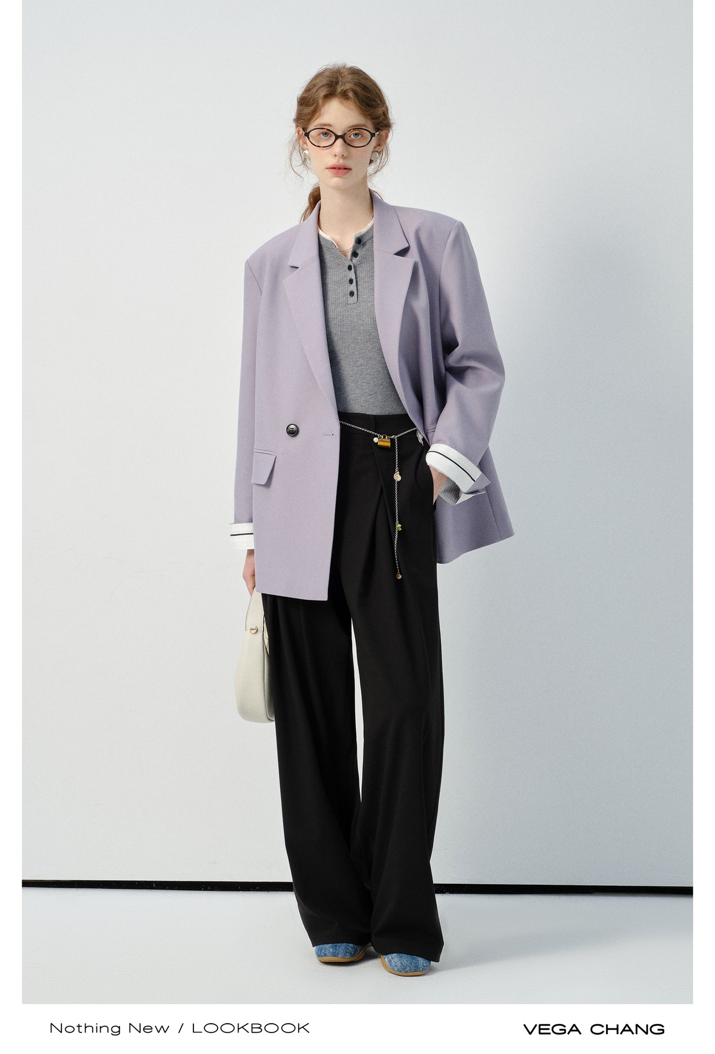 Double Breasted Striped Cuff Blazer