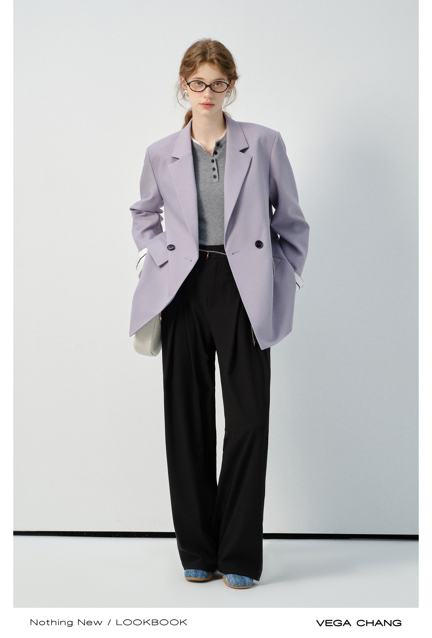 Double Breasted Striped Cuff Blazer