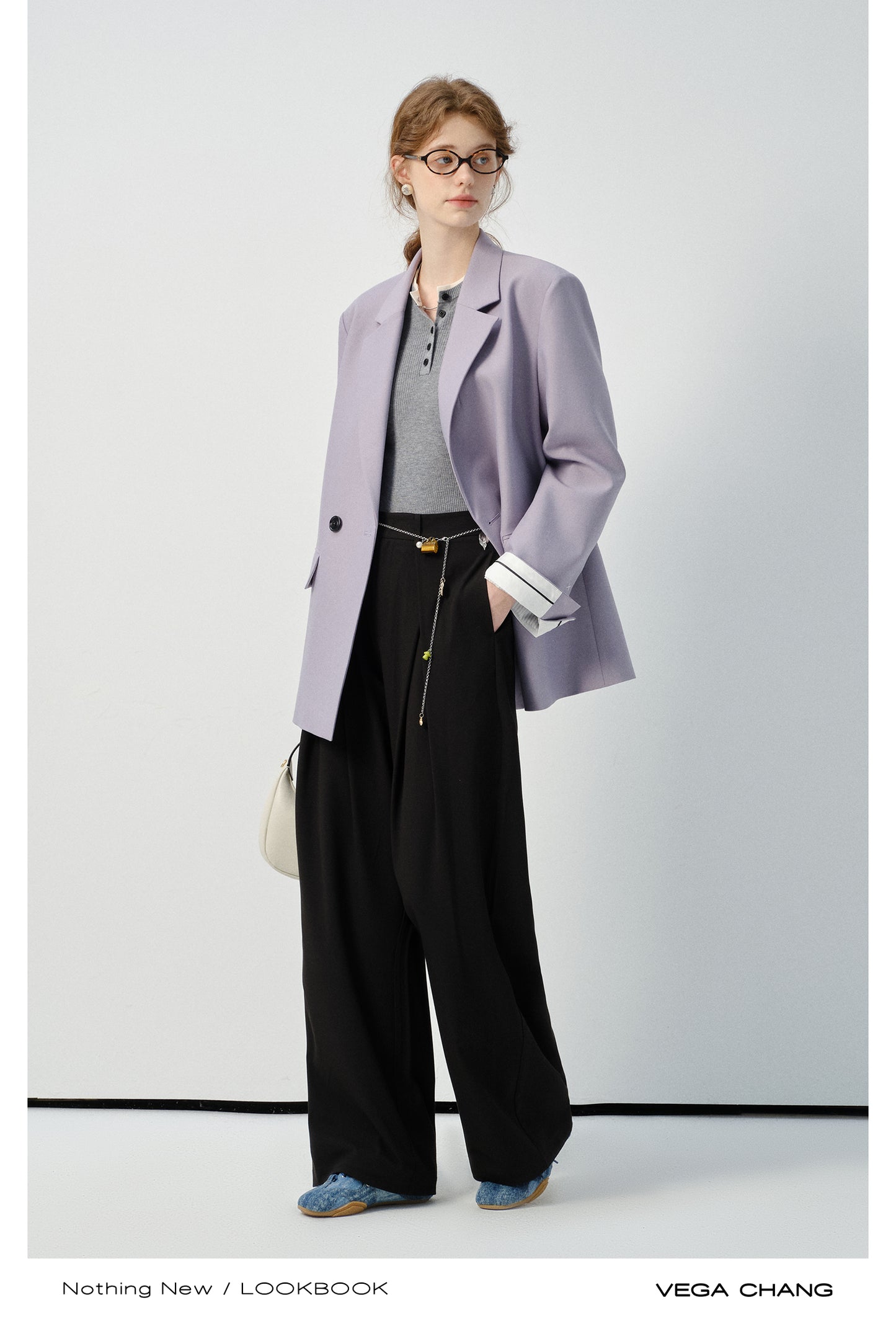 Double Breasted Striped Cuff Blazer
