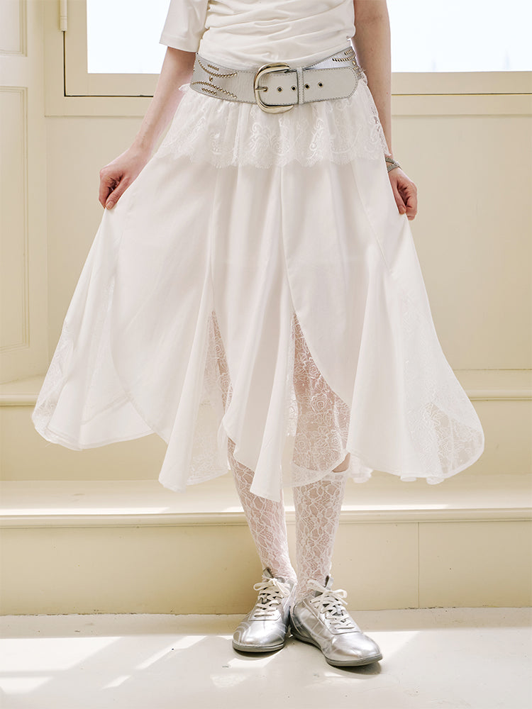 Lace Panel Petal Skirt
