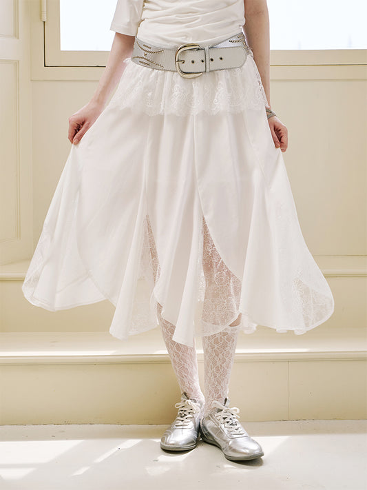 Lace Panel Petal Skirt