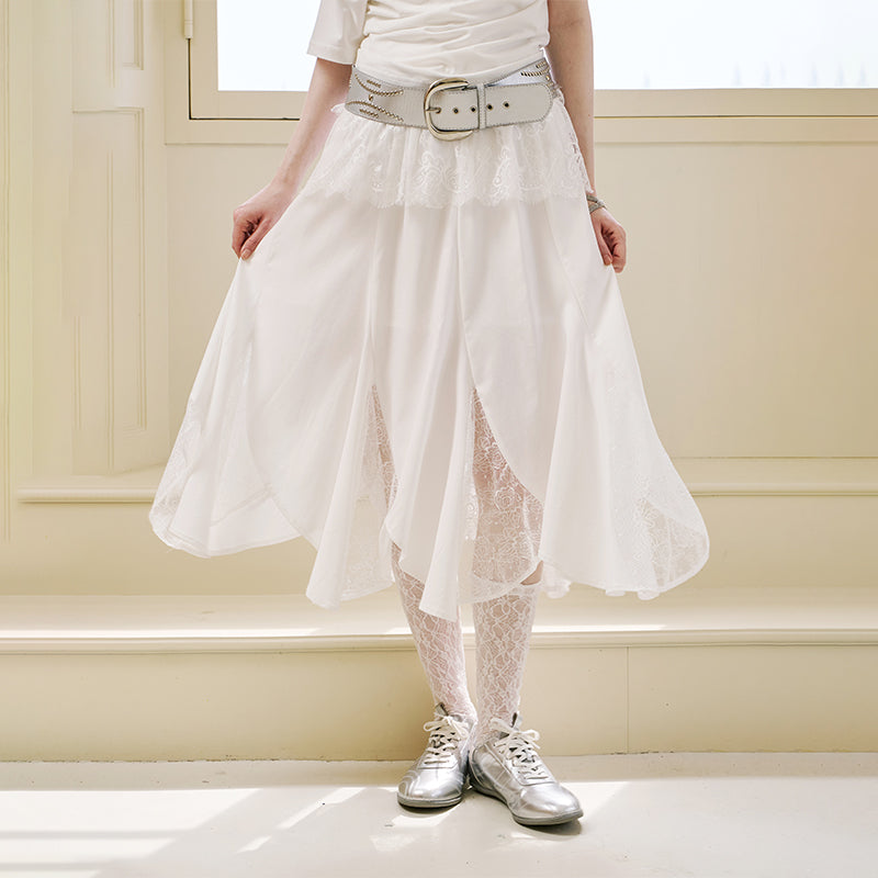 Lace Panel Petal Skirt
