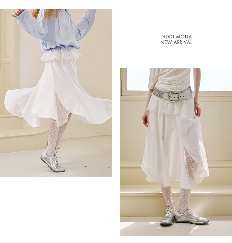 Lace Panel Petal Skirt