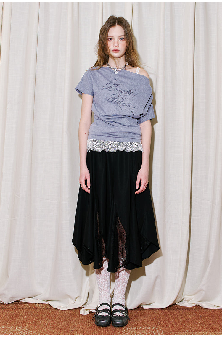 Lace Panel Petal Skirt