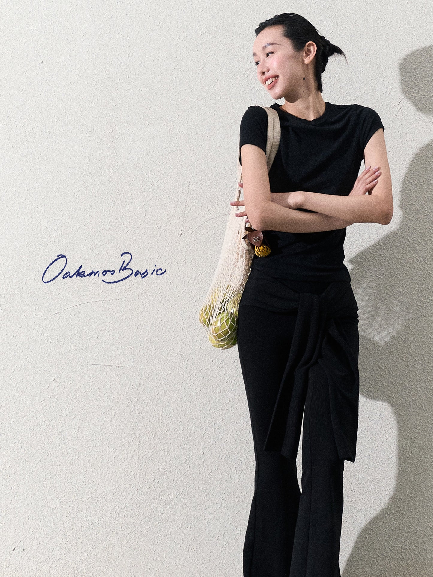 Slim Fit Tie Waist Flared Knit Pants