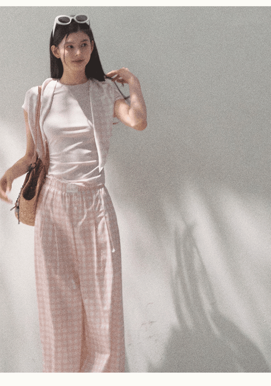 Gingham Bustier Cami Top & Matching Pants