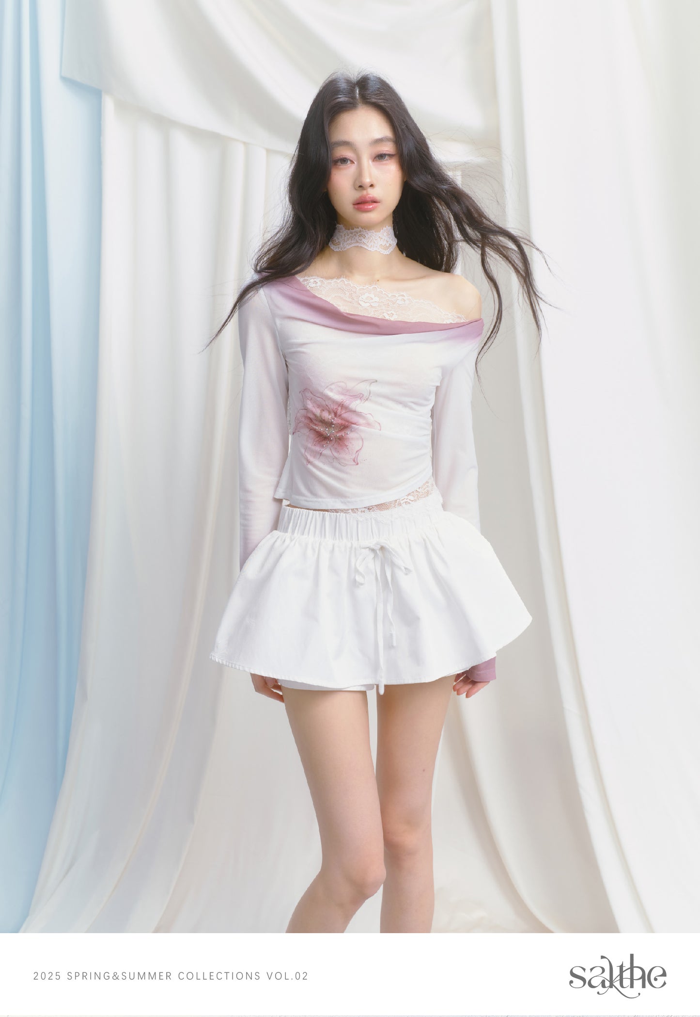 Flower Print Gradient Top With Stretch Fit