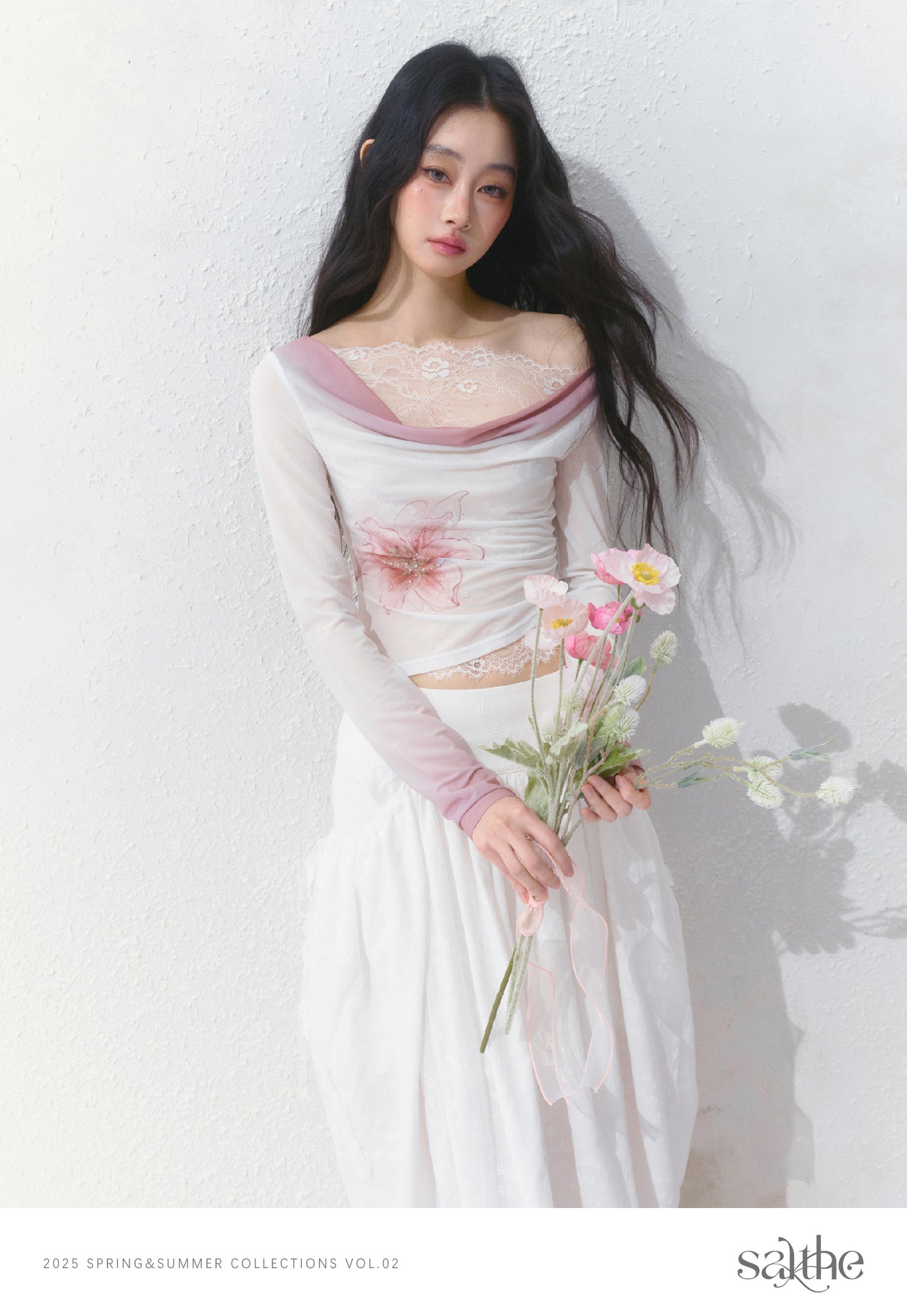 Flower Print Gradient Top With Stretch Fit