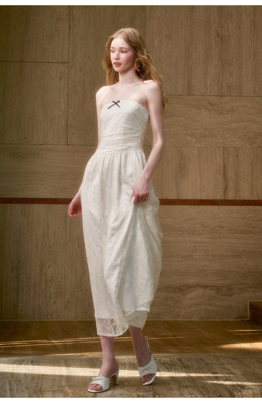 Sparkling Sequin Lace Dress With Removable Straps