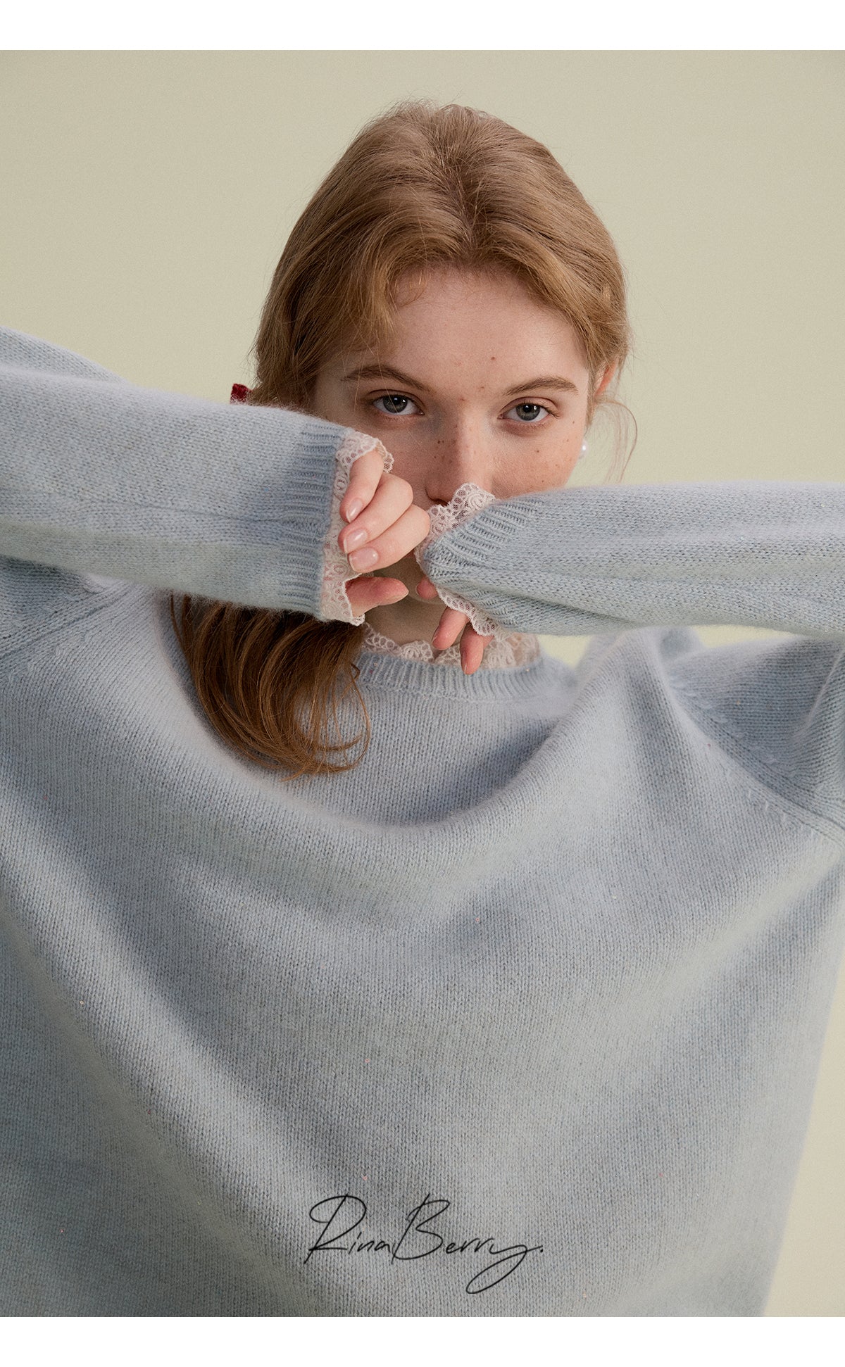 Lace-Detail Knit Pullover In Premium Fabric