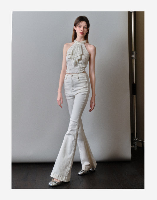 High Waist Slim Fit Flared Pants