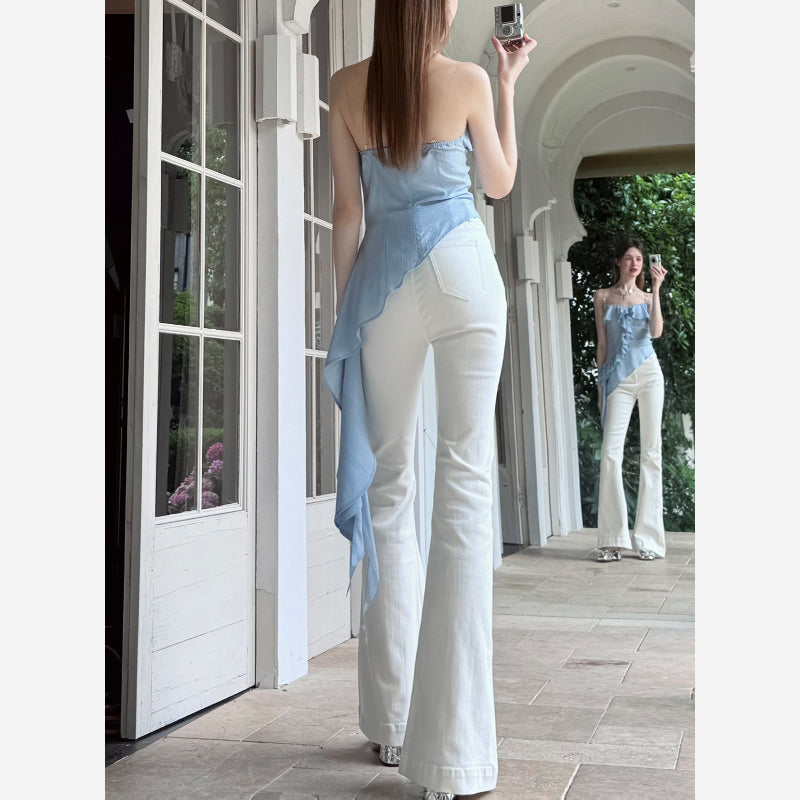 High Waist Slim Fit Flared Pants