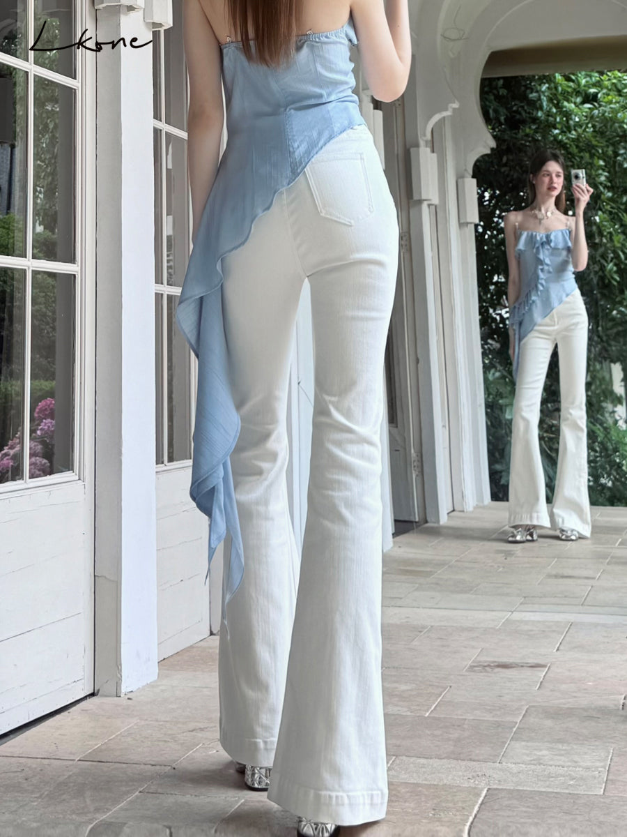 High Waist Slim Fit Flared Pants